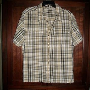 Vintage plaid, cotton zip up shirt size 18-20